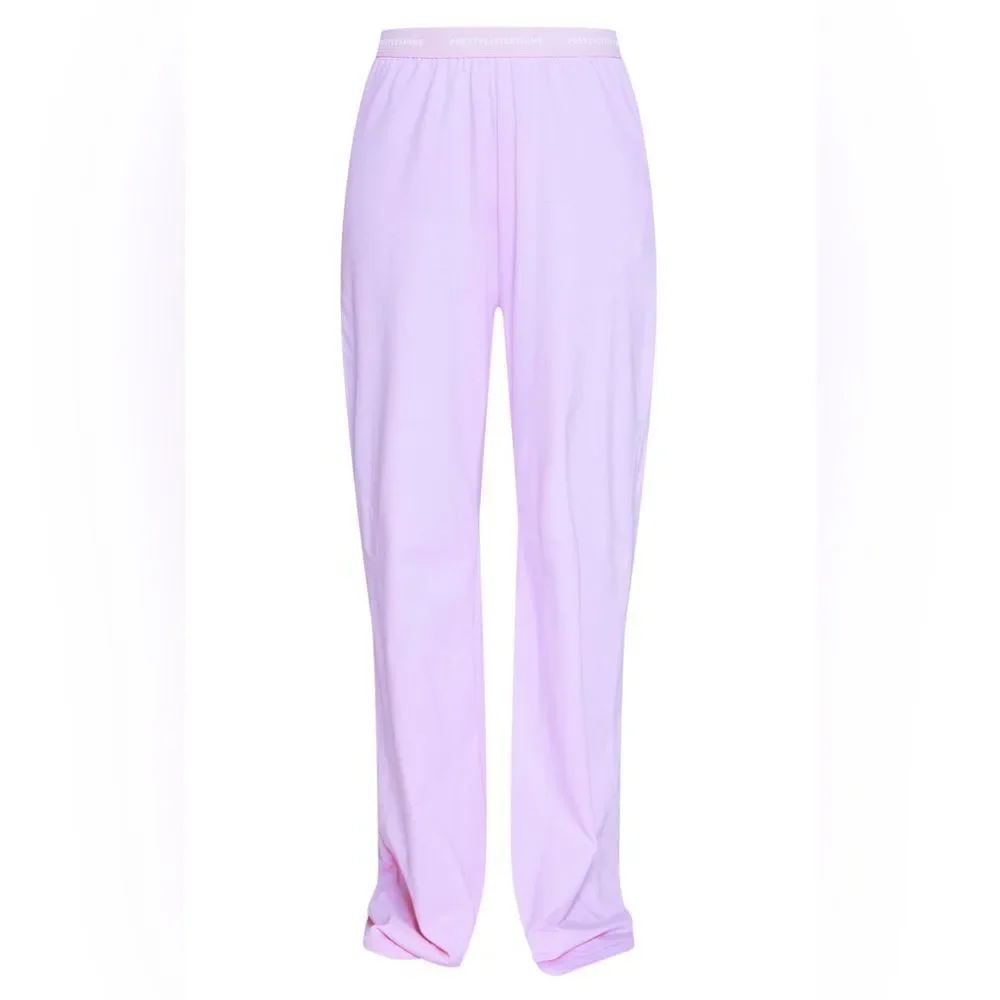 Prettylittlething Baby Pink Tape Detail PJ Trousers size 26 New With Tags in PKG